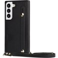 thumbnail image 5 of Case for Samsung Galaxy S22 with Card Slot Holder, Removable Adjustable Shoulder Strap Lanyard Crossbody Neck Purse Phone Case for Samsung Galaxy S22 KB Black, 5 of 9