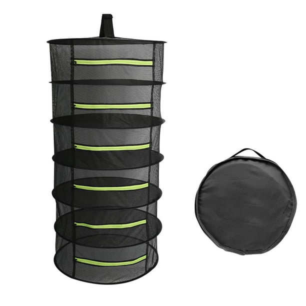 Matsuzay Red de pesca plegable para secado de hierbas con cremalleras, bandeja de malla para secador, estante de secado, colgador de flores, aparejos de Jardín y Patio No.2 Matsuzay HA026283-02