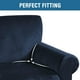 thumbnail image 3 of Solid color velvet one-piece sofa cover, fully elastic, fabric sofa cover, enhances home beauty (four seater navy blue), 3 of 5