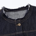 thumbnail image 5 of Tqcoqu Women's Sleeveless Denim Plus Size Vest,Round Collar Frayed Edge Multi Pocket Waistcoat Jacket,2026 Spring Fall Trendy Clothes,Navy Women's S-XXXXXL, 5 of 9