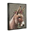 thumbnail image 3 of Stupell Industries Winter Donkey Snow Falling Holiday Painting Black Floater Framed Art Print Wall Art, 3 of 6