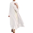 thumbnail image 1 of Abayas Robe Musulmane pour Femmes à Manches Longues Abaya Islamique Aïd Dubaï Caftan Robes Moyen-Orient Robe de Prière Robe en Mousseline, 1 of 7