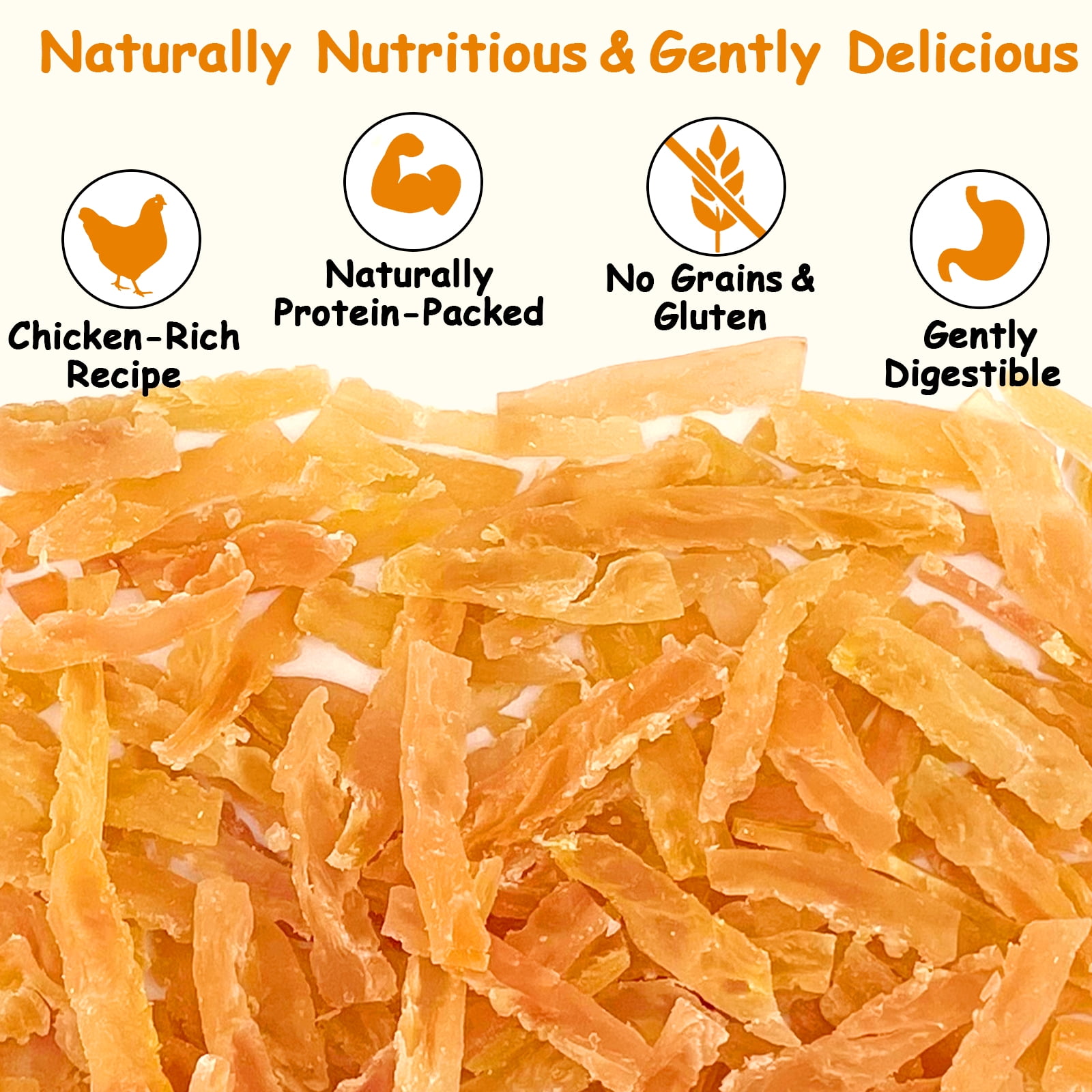 2 Pack Chicken Soft Jerky Strips Training Treats for Small Dogs & Puppies, High Protein, Grain Free 10.6 oz Resealable Bag