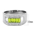 thumbnail image 2 of High polished (no plating) Stainless Steel Ring with Top Grade Crystal in Olivine color for Women Style DA289, 2 of 5