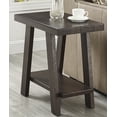 thumbnail image 2 of Narrow Side End Table with Storage Shelf, Wood Nightstand Sofa Table for Living Room, Bedroom, Weathered Espresso, 2 of 5