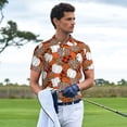 thumbnail image 3 of Yiaed Various PumpkinsPrint Men's Short Sleeve Polo Shirt,Golf Polo for Men Three-Button Golf Shirt Athletic Casual Collared T-Shirt- Large, 3 of 7