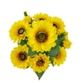 thumbnail image 4 of Mainstays Indoor 15 in Artificial Polyester Sunflower in Plastic White Pot, Yellow Color., 4 of 9