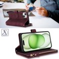 thumbnail image 3 of Crossbody iPhone 15 Plus Case with Strap Lanyard,for Apple iPhone 15 Plus Phone Wallet Case for Women with Card Holder,Zipper Pocket Magnetic Flip Leather iPhone 15 Plus Case,6.7" Burgundy, 3 of 14