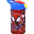 thumbnail image 2 of Zak Designs, Inc Spidey and Friends Stainless Steel Bottle for Kids - Spider-Man Kids Insulated Water Bottle with Push Button Spout, Perfect Water Bottle for Kids for School Days and Trips -, 2 of 5