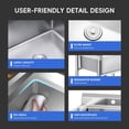 thumbnail image 4 of Gaomon Stainless Steel Sink, Commercial Kitchen Prep & Utility Sink Free Standing Single Bowl for Restaurant Laundry Garage Bar Workshop, 4 of 9