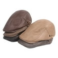 thumbnail image 6 of WITHMOONS Adjustable Faux Leather Ivy Flat Cap Cabbie Newsboy Fishing Hat YZ30112 (Beige), 6 of 6