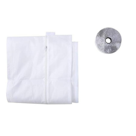 

Zipper & Adhesive Kit White Airlock Curtain for Air Conditioner Sliding Window Adapter for Portable AC