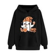 thumbnail image 3 of Halloween Hoodies for Womens Cute Ghost Party Printed Top Fall Winter Fleece Sweatshirts Casual Loose Long Sleeve Tops Halloween Pullover Outwears with Pocket, 3 of 4