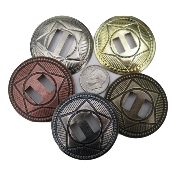 Conchos Sac à Main! Étoile Western Classique 1 1/2 Pouces, Couleurs Mélangées - 100 Pcs
