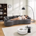 thumbnail image 4 of Ciphrias Curved Boneless Sofa 108 Inch 4 Seat Grey Modular Couch For Living Room, 4 of 8