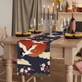 thumbnail image 2 of Table Runners 72 Inches Long Dress Scarves, Japanese Style Farmhouse Kitchen/Dining Table Runner, Coffee Tablerunners, Modern Cranes Cherry Flower Wave Red Blue 16x72 Inch, 2 of 9