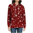 thumbnail image 4 of Hoodies for Women Christmas Pullover Sweatshirts Casual Long Sleeve Drawstring Hooded Tops with Pocket Holiday Cozy Fall Tunic Top, 4 of 6