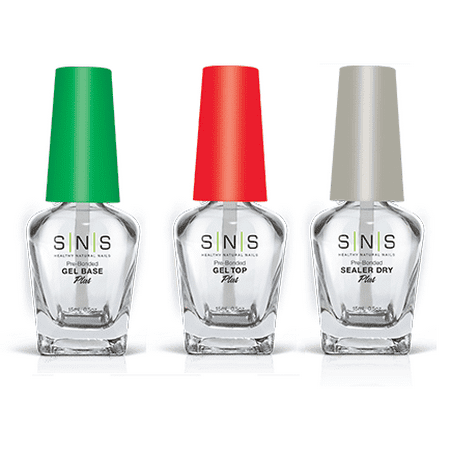 Gel Bases - SNS Nail Prep for Dipping Powder - Gel Base, Gel Top, Sealer Dry 3ct