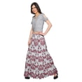 thumbnail image 2 of Moomaya Printed Rayon Cold Shoulder Crop Top And Skirt Ethnic Set For Women, 2 of 6