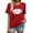 D111/Red, variant on Afdoent Womens Tops Fashion Casual Printing Shirts Crew Neck Short Sleeve Tee Tops Tunic T Shirt For Women Classic