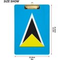 thumbnail image 3 of ZHANZZK Flag of Saint Lucia Clipboard Hardboard Wood Nursing Clip Board and Pull for Standard A4 Letter 13x9 inches, 3 of 5