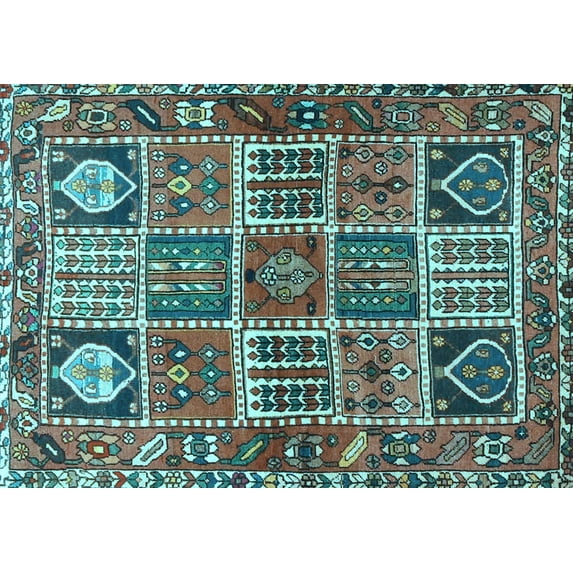 Ahgly Company Indoor Rectangle Persian Light Blue Traditional Area Rugs, 4' x 6'