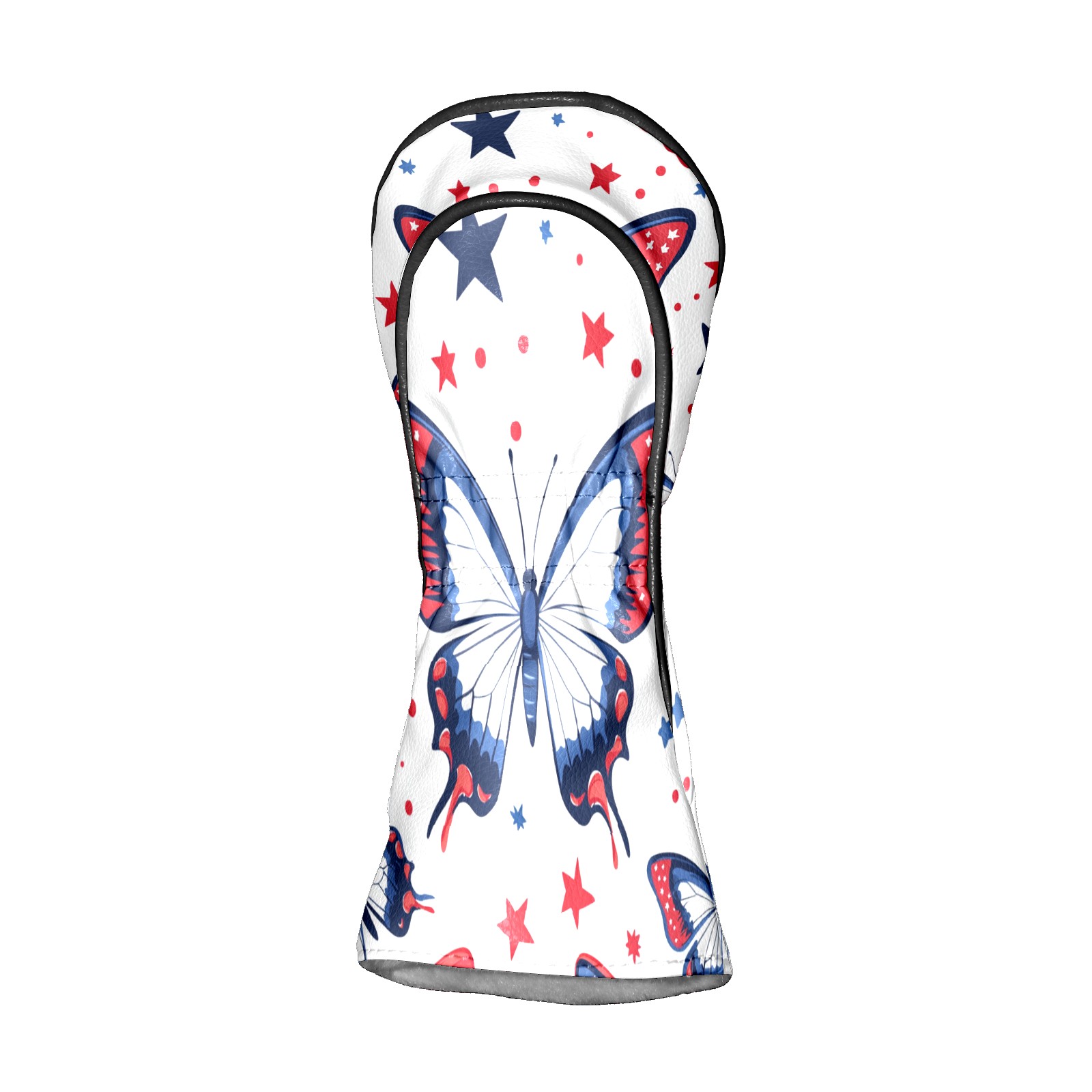 Golf Club Covers PU Leather Waterproof Head Covers for Fairway Woods Hybrids Red Blue Butterfly