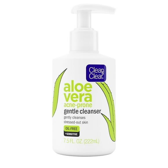 Limpiador facial Clean & Clear con aloe vera, 220 ml, sensible al acné