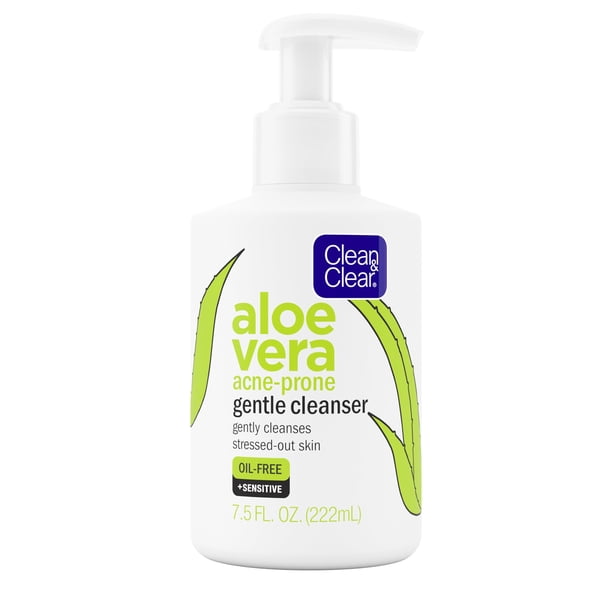 Limpiador facial Clean & Clear con aloe vera, 220 ml, sensible al acné