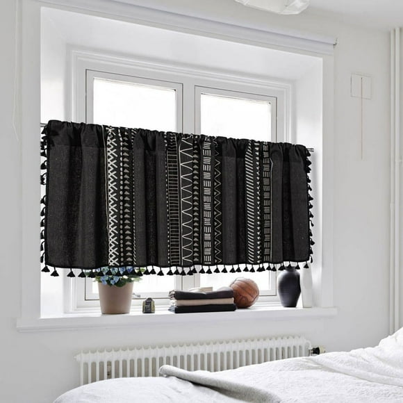 Nilvkv Valance Curtains for Kitchen-Window Light Blocking Short Rod Pocket Curtain Panels for Small Window Bathroom Basement