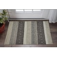 thumbnail image 4 of 2' X 3' Gray Taupe And Tan Wool Floral Hand Woven Stain Resistant Area Rug, 4 of 4