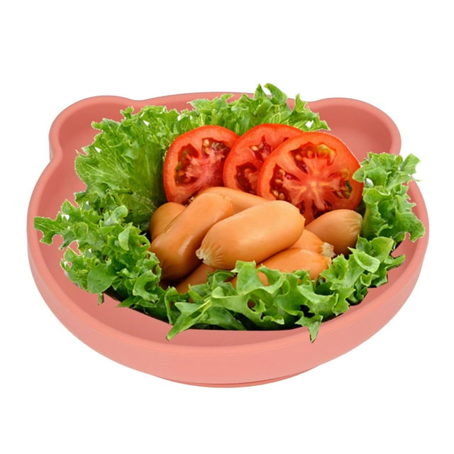 UTENSIL DE SILICONA DE BEBÉ, FÁCLA FANEDA LINDA Forma de Oso Ambiental Ambientable Baby Suction Suction para El Almuerzo