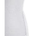 thumbnail image 5 of iiniim Women's Glittery Rhinestone Lyrical Dance Costume Sleeveless Split Maxi Dress Modern Dancewear White L, 5 of 7