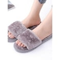 thumbnail image 3 of Dragonus Women Faux Fur Open Toe Spa Slippers Flat Fur Slides Anti-Slip Indoor Outdoor House Sandals, 3 of 3