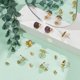 thumbnail image 2 of 60 piezas de aretes de botón con cabujón chapado en oro de 18 quilates de 10 mm, bandejas de acero inoxidable para aretes, bandejas de bisel, accesorios para aretes con cierre de aro., 2 of 9