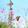 thumbnail image 2 of Butterfly Wind Chimes Outdoor, Waterproof Brass Retro Windchimes, Wind Bells Memorial Wind Chime Mom's Gift Wind Chimes Outdoor, Memorial Wind Chimes, Wind Bell, 2 of 7