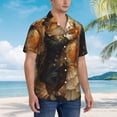 thumbnail image 2 of Cauagu Cat Fish Dance Vintage Print Hawaiian Shirt for Men,Casual Short Sleeve Button Down Shirts Summer Beach Men's Regular-Fit Short-Sleeve Print Shirt -3X-Large, 2 of 6