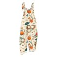 thumbnail image 6 of Halloween Jumpsuits for Women Linen Spaghetti Straps Wide Leg Overalls Floral Print Long Rompers, 6 of 6
