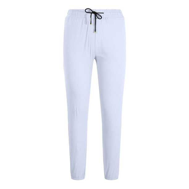 Pantalones de lápiz elásticos con cordones sólidos de moda informal para hombre Pantalones de chándal Pompotops oipoqjl41641