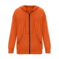 thumbnail image 1 of Bellella Chandails en Molleton à Capuche pour Femmes, Fermeture Éclair, Manches Longues, Veste Confortable, Cordon de Serrage, Orange Rouge m, 1 of 2