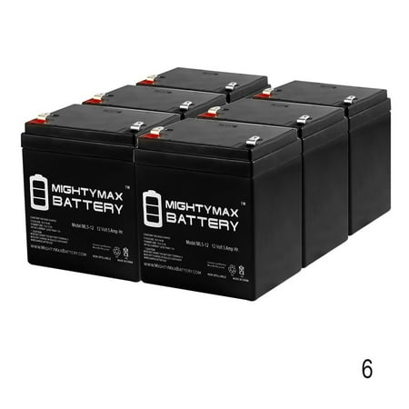 - 12V 5AH SLA Battery Replacement for ELK M1EZ8 Control Kit - 6 Pack