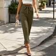 thumbnail image 7 of YuXingFu Womens Summer Pants for Women Loose Dress Pants High Full - Pocket Casual Army Green XL, 7 of 7