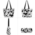 thumbnail image 2 of HAWEE Tote Bag with Zipper for Women with Bottle Pockets Heavy Duty Casual Anti-water Cloth Shoulder Handbag, Cow, 2 of 7