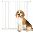 thumbnail image 1 of PawHut 30"- 34" Extra Wide Dog Gate with Double Locking System White, 1 of 10