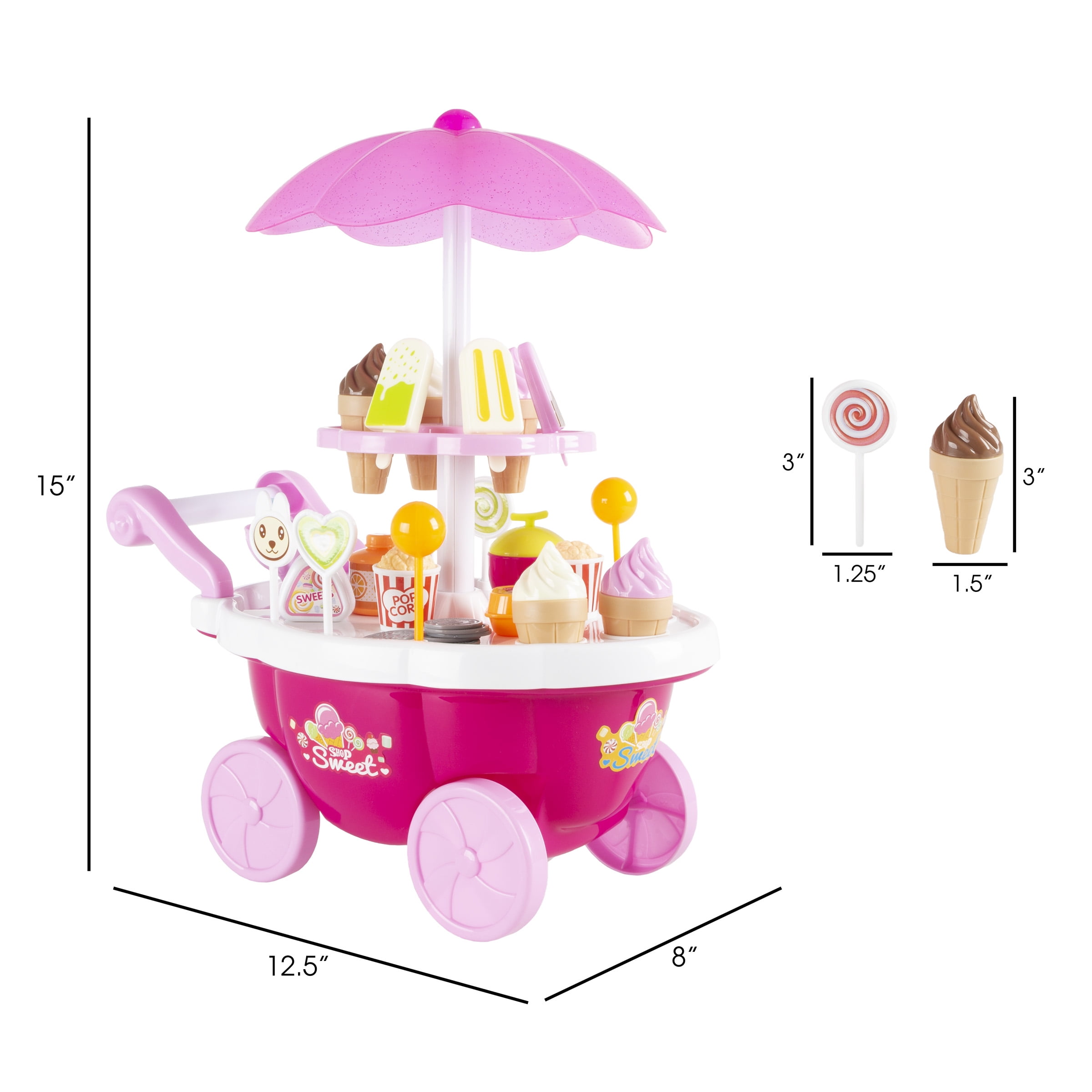 Play Day Ice Cream Cart for Kids for Indoor & Outdoor Play