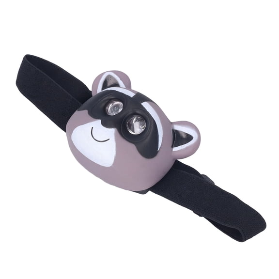 Lightweight Kids Headlight, Raccoon Shape, 2 Bright LED Modes, Perfect For Camping, Reading  Exploring Outdoors