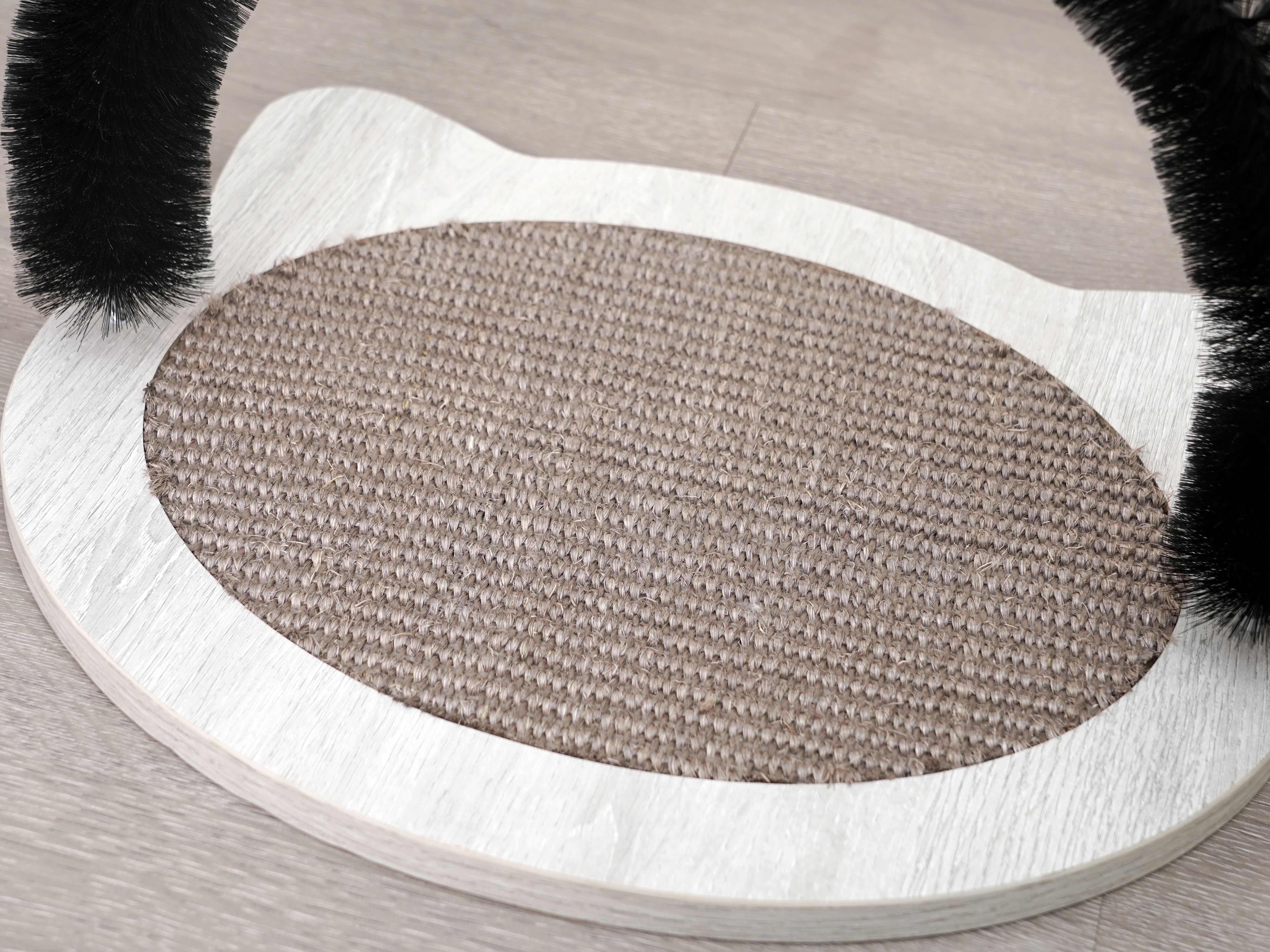 PetPals Nifty Grey Cat Brush, Grooming and cat massager with Scratching Pad, Size 14.5" x 14.5" x 14"