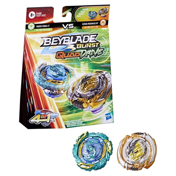 Beyblade Burst QuadDrive Katana Muramasa M7 and Vanish Cobra C7 Battling Tops Set