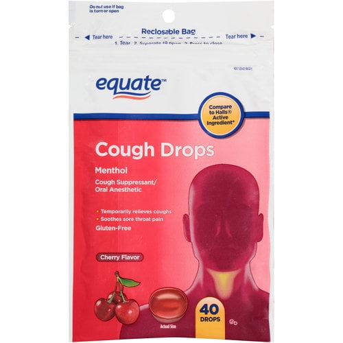 Equate Cherry Cough Drops, 40 Count