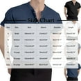 thumbnail image 3 of Chbgutlmr Mens Dress Shirts Summer Casual Notched V Neck Button Short Sleeve Tshirts Loose Solid Color Tops, 3 of 6